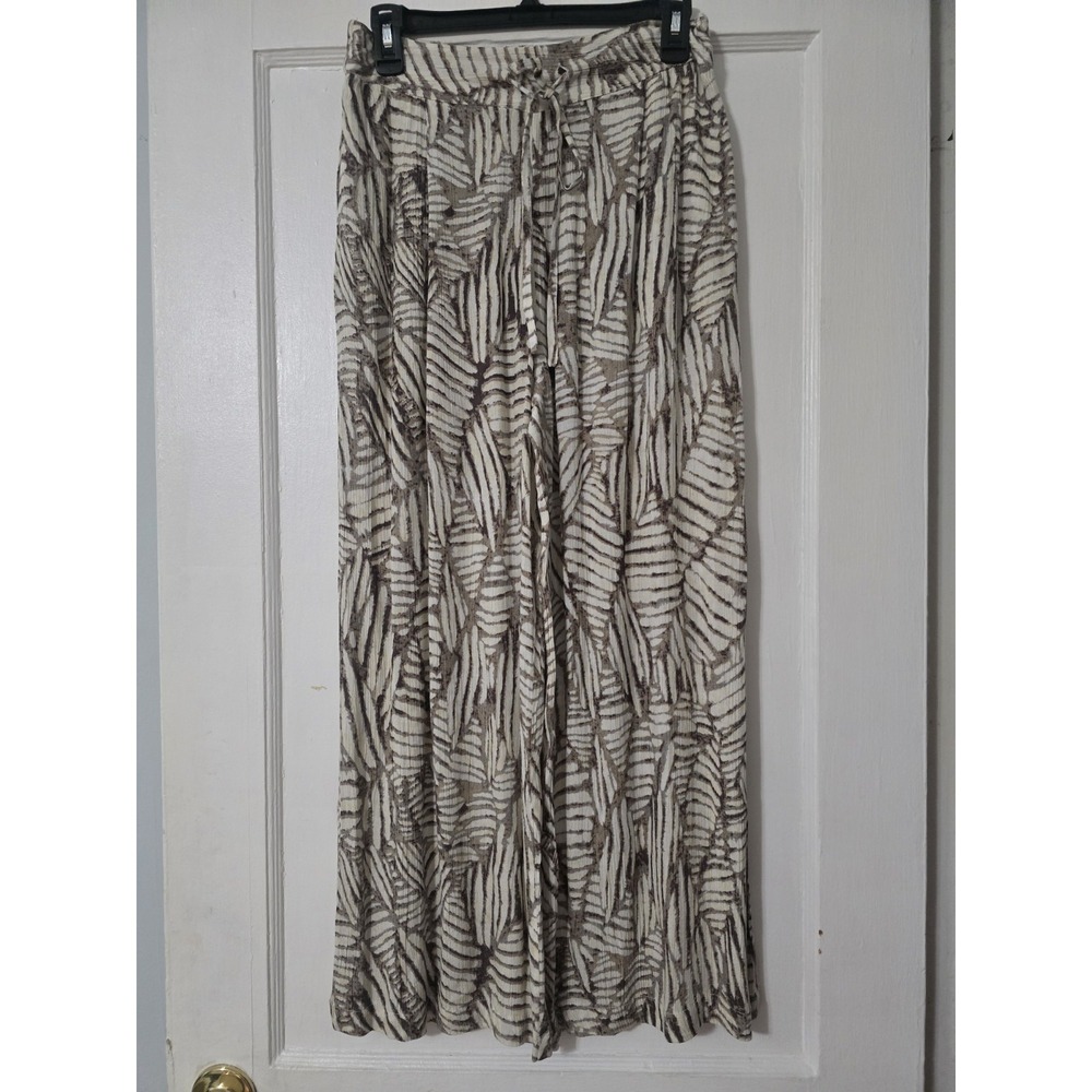 Paani Wide Leg Pants Bohemian Print Drawstring Beach Vacation Small
